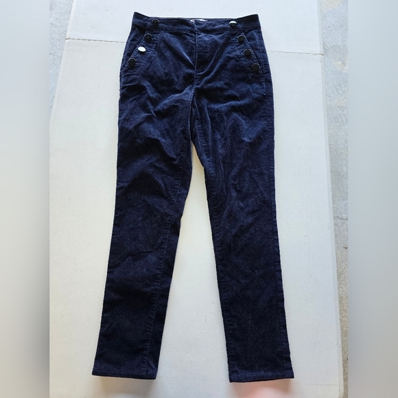 Loft Corduory Pants Women Sz 4 Blue Zipper Straight Pockets Mid Rise 28x30 - Picture 2 of 13